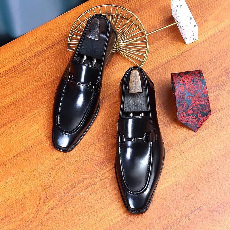 Formelle Herrenschuhe Elegante Slip-on-lederschuhe - Schwarz