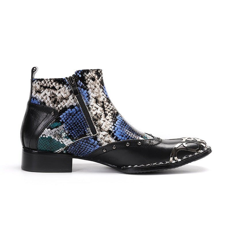 Herrenstiefel Motolux Ankle Dress Loafers Aus Schlangenleder - Mehrfarbig